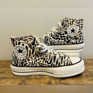 Converse Chuck Taylor All Star HI Platform Jungle Animal Print Shoe Women’s 8.5